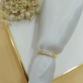 Anel aparador duplo cravejado