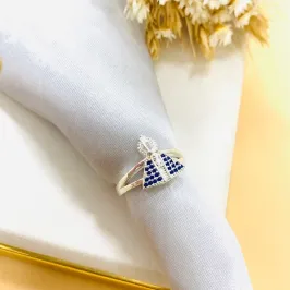 Anel nossa senhora cravejada banho em prata