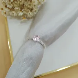 Anel solitario cravejado zirconia redonda cores prata