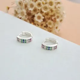 Argolinha colors cravejada 2 fileiras