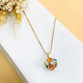 Colar luxo flor pétalas colors