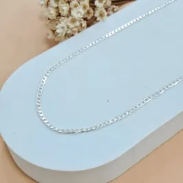 Corrente grumet 70cm fecho gaveta banho em prata