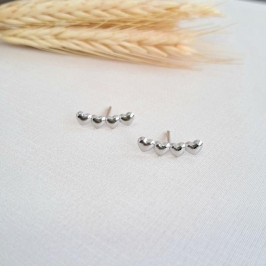 Brinco 4 coraçãozinhos aço inoxidável