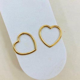 Brinco coração vazado luxo