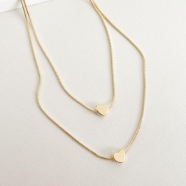 Choker dupla coração delicado