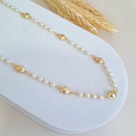 Choker perolas e conchas
