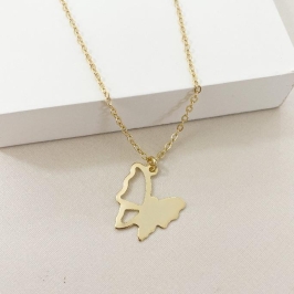 Colar borboleta lisa asa vazada