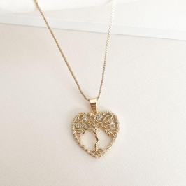 Colar coração árvore da vida