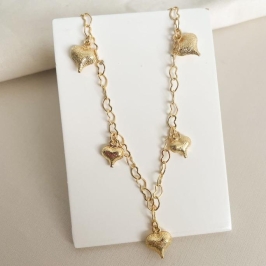 Colar corações diamantados