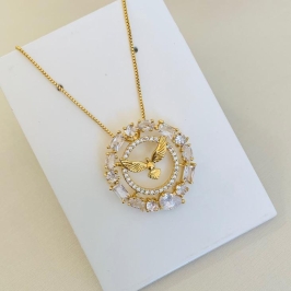 Colar Divino Espirito Santo Cravejado