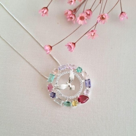 Colar Divino Espirito Santo Cravejado colors