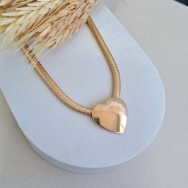 Colar luxo Snake com coração