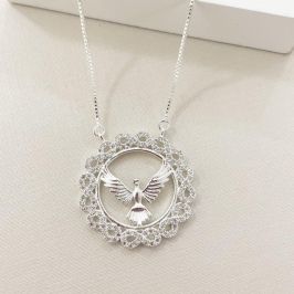 Colar mandala Espirito Santo com infinito nas laterais