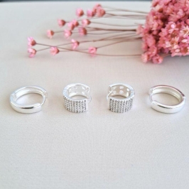 Dupla de Argolinhas Elegância Brilhante