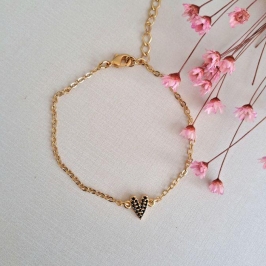 Pulseira coração black