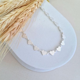 Pulseira corações diamantados