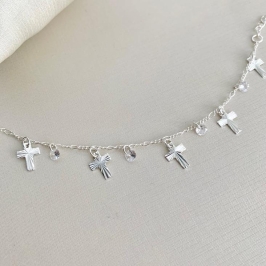 Pulseira Cruz e Pontos de Luz