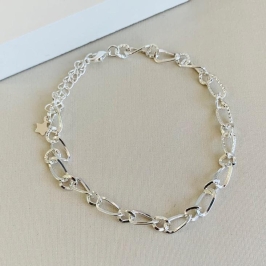 Pulseira elos torcidos diamantados