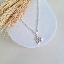 Pulseira estrela cravejada colors