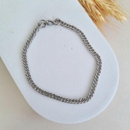 Pulseira masculina grumet dupla aço inoxidável