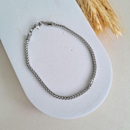 Pulseira masculina grumet quadrada aço inoxidável