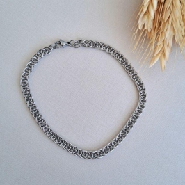 Pulseira masculina trançada aço inoxidável