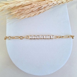 Pulseira Riviera com elos diamantados