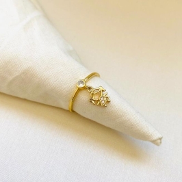 Anel uma zircônia com menina