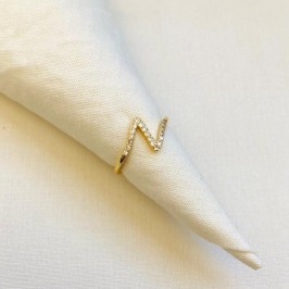 Anel voltas cravejadas