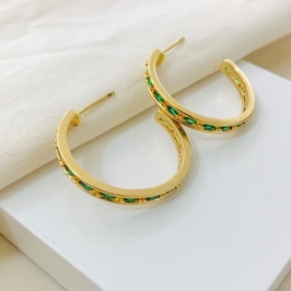 Argola zirconias verde