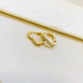 Argolinha coração cravejado