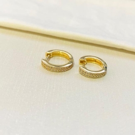 Argolinha cravejada 2 linhas fina