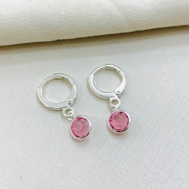 Argolinha zirconia rosa