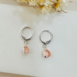 Argolinha zirconia rose