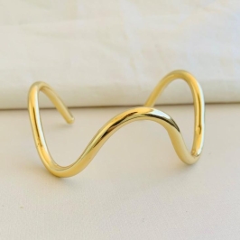 Bracelete luxo aro tubo de duas ondas