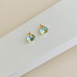 Brinco coração zirconia cores