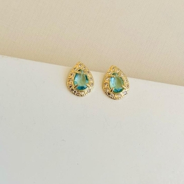 Brinco elegance verde-rosa-lilás