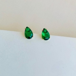 Brinco gota zirconia verde M