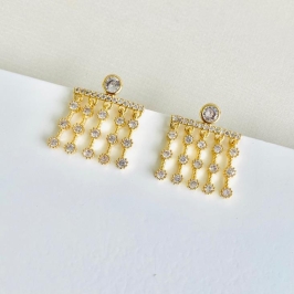 Brinco zirconias 5 hastes