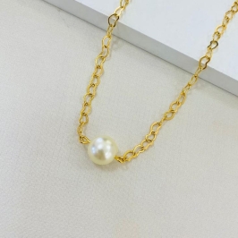 Choker corações com pérola