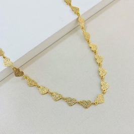 Choker corações diamantados