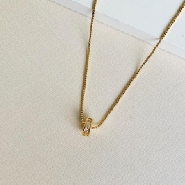 Colar círculo cravejado basico