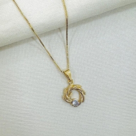 Colar circulo flamejante com ponto de luz