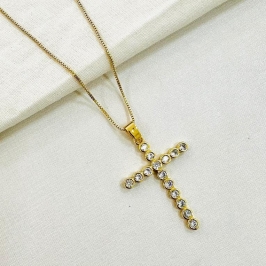 Colar Cruz Max Cravejada