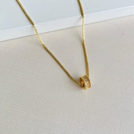 Colar lux círculo cravejado basico