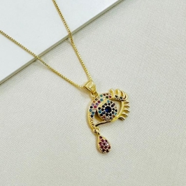 Colar olho cravejado com gota