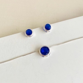 Conjunto pedra azul royal