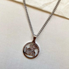 Corrente grumet com São Jorge steel 60cm