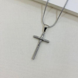 Corrente steel cordão rabo de rato cruz dupla