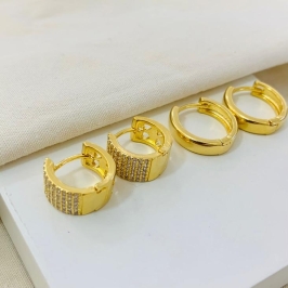 Dupla de Argolinhas Elegância Brilhante